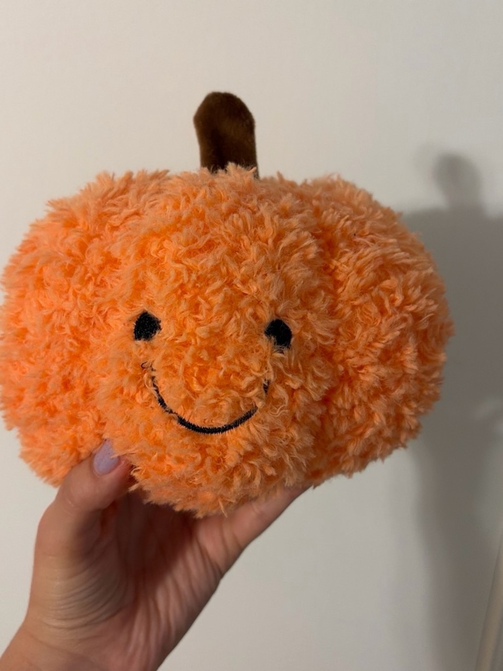 Plush Orange Smiling Pumpkin Home Accent